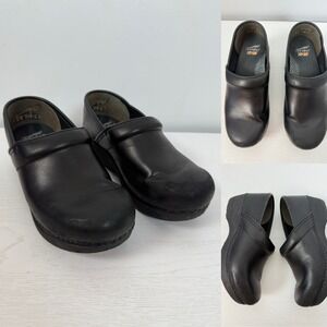Dansko XP 2.0‎ Professional Clog Leather Slip On Shoes Black Womens 37 US 6.5-7